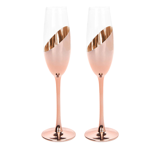 Set de 2 Copas Champagne Encobrizadas M84