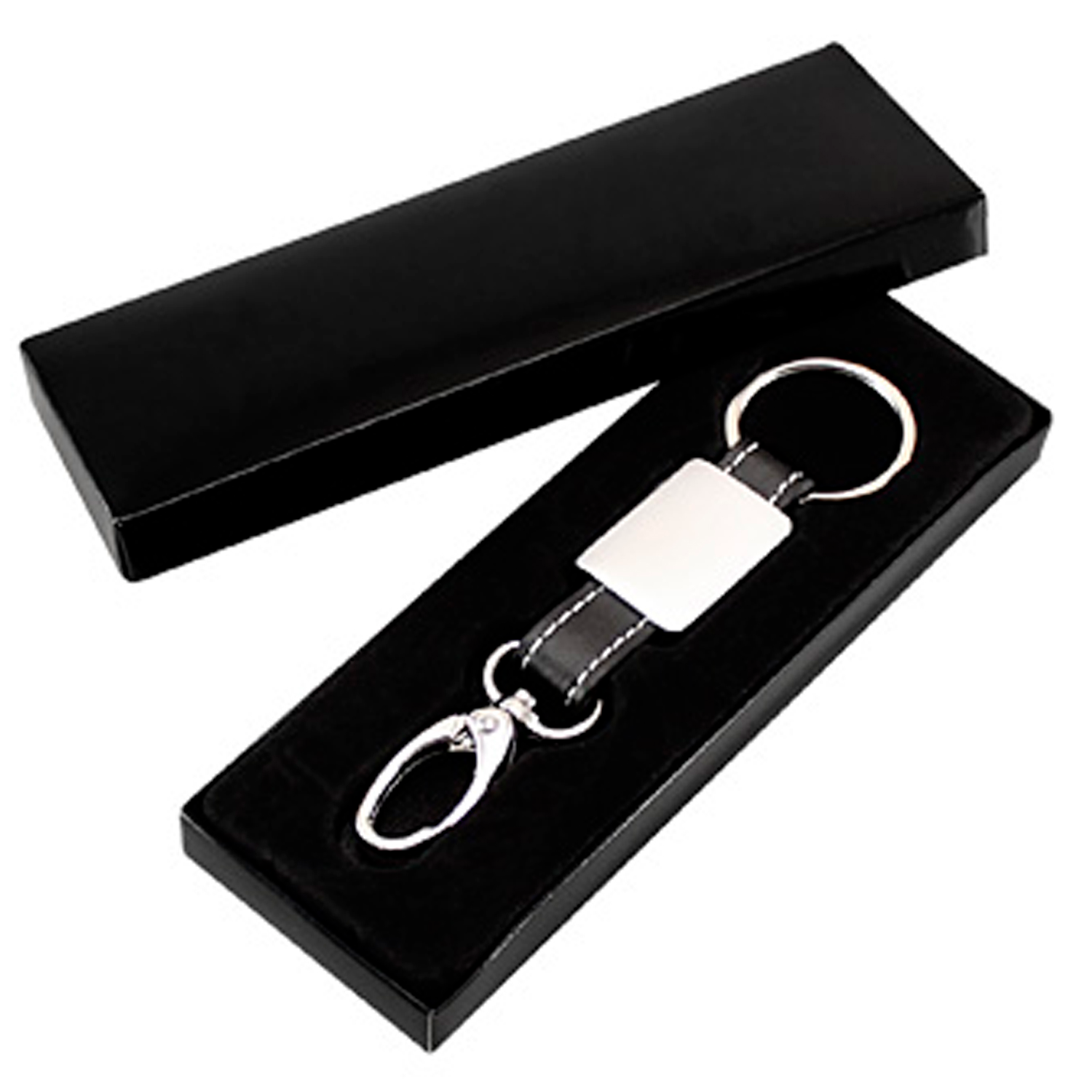 Llavero metálico símil cuero K10