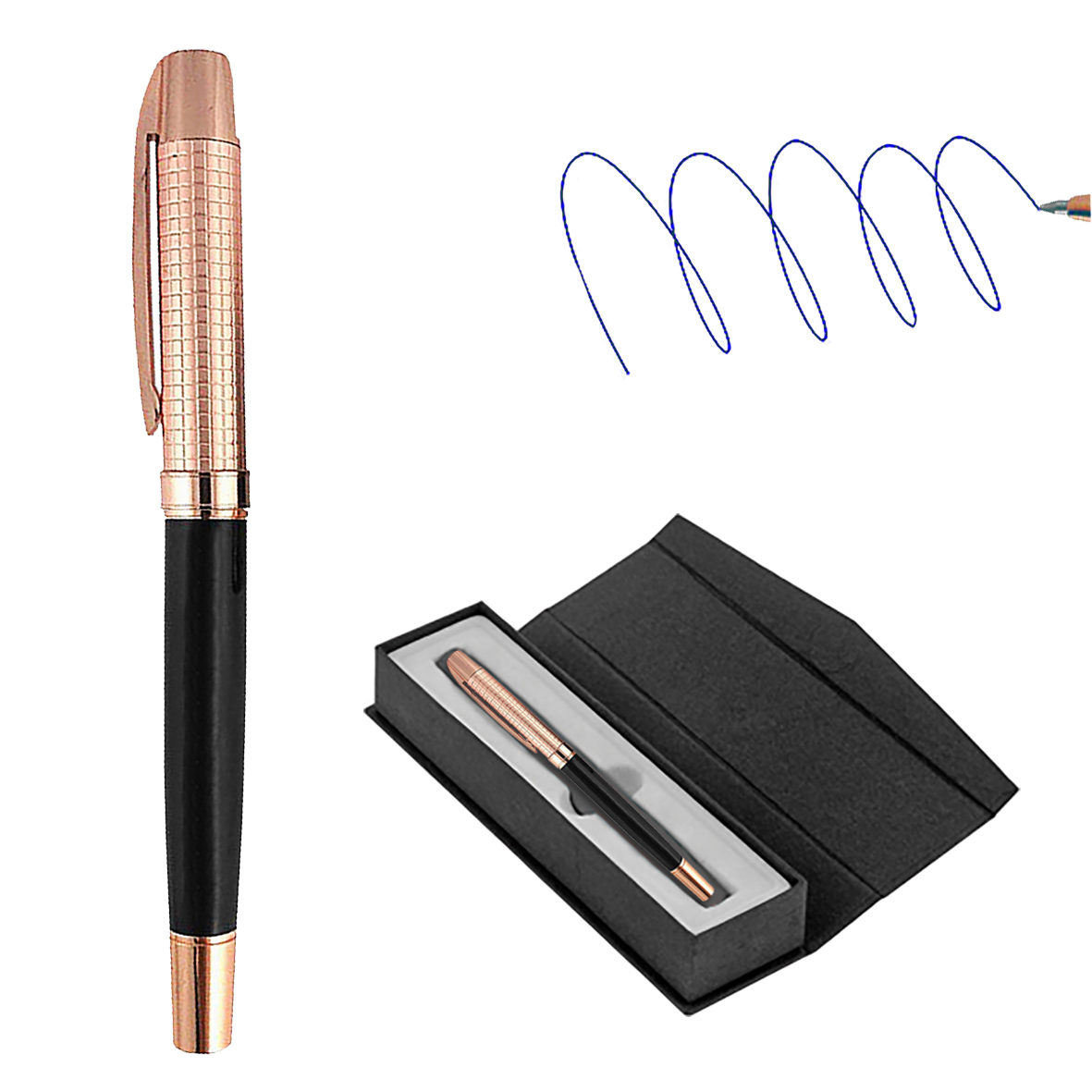 Roller Metálico Encobrizado Negro con estuche L76+B