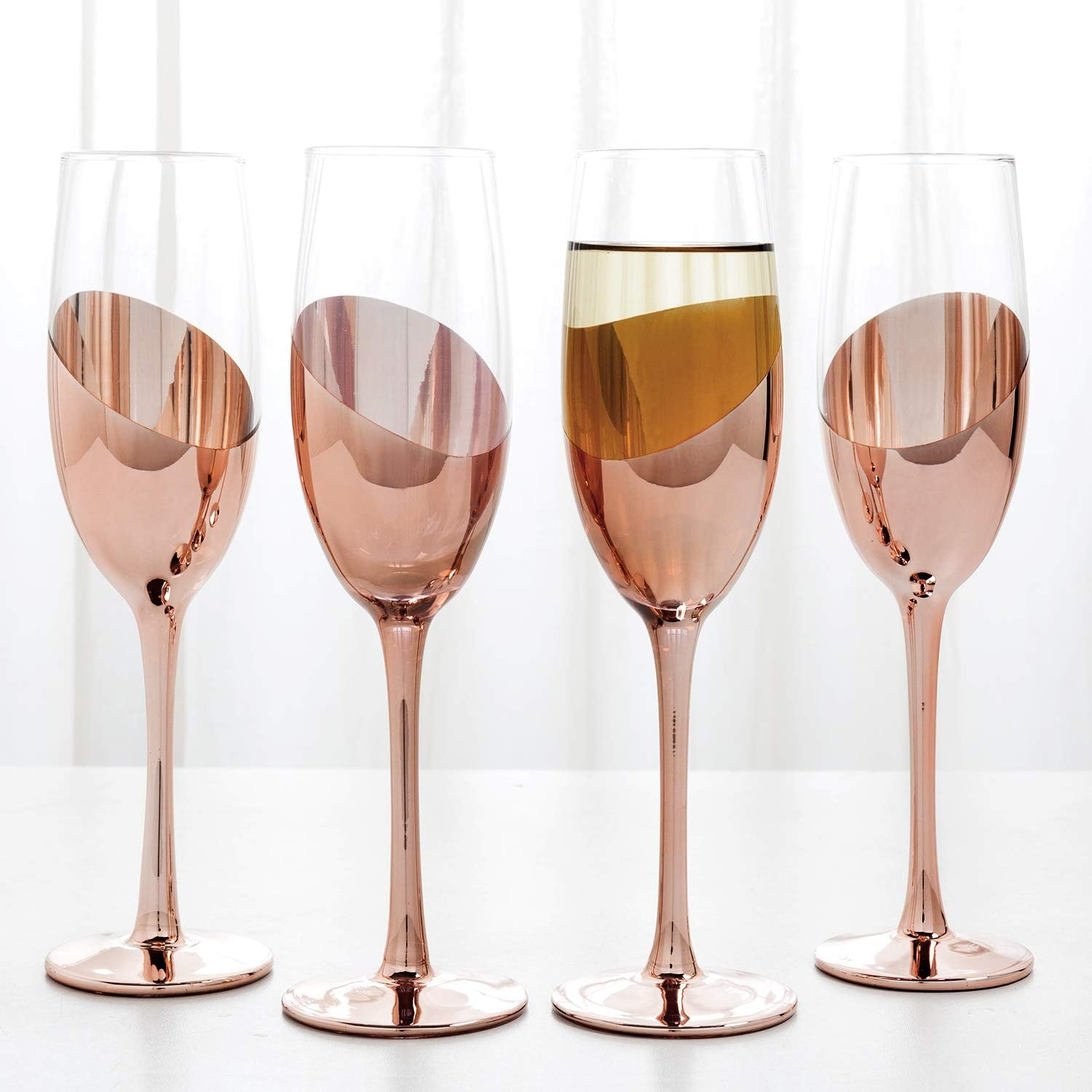 Set de 4 Copas Champagne Encobrizadas M85
