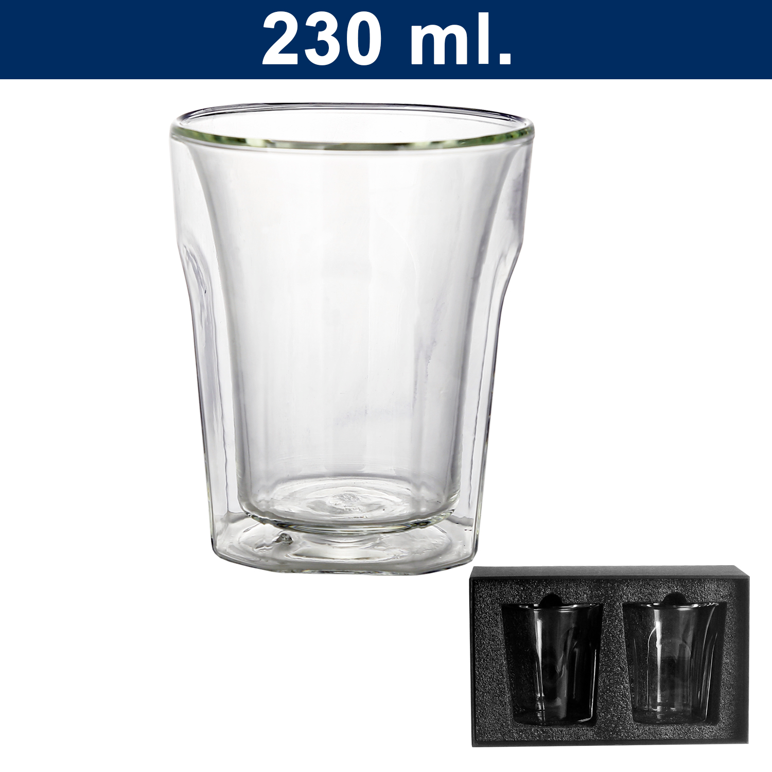 Set de 2 vasos de vidrio doble pared M6