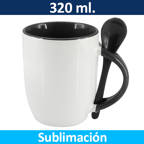 Tazón Sublimación Bicolor con Cuchara 99444