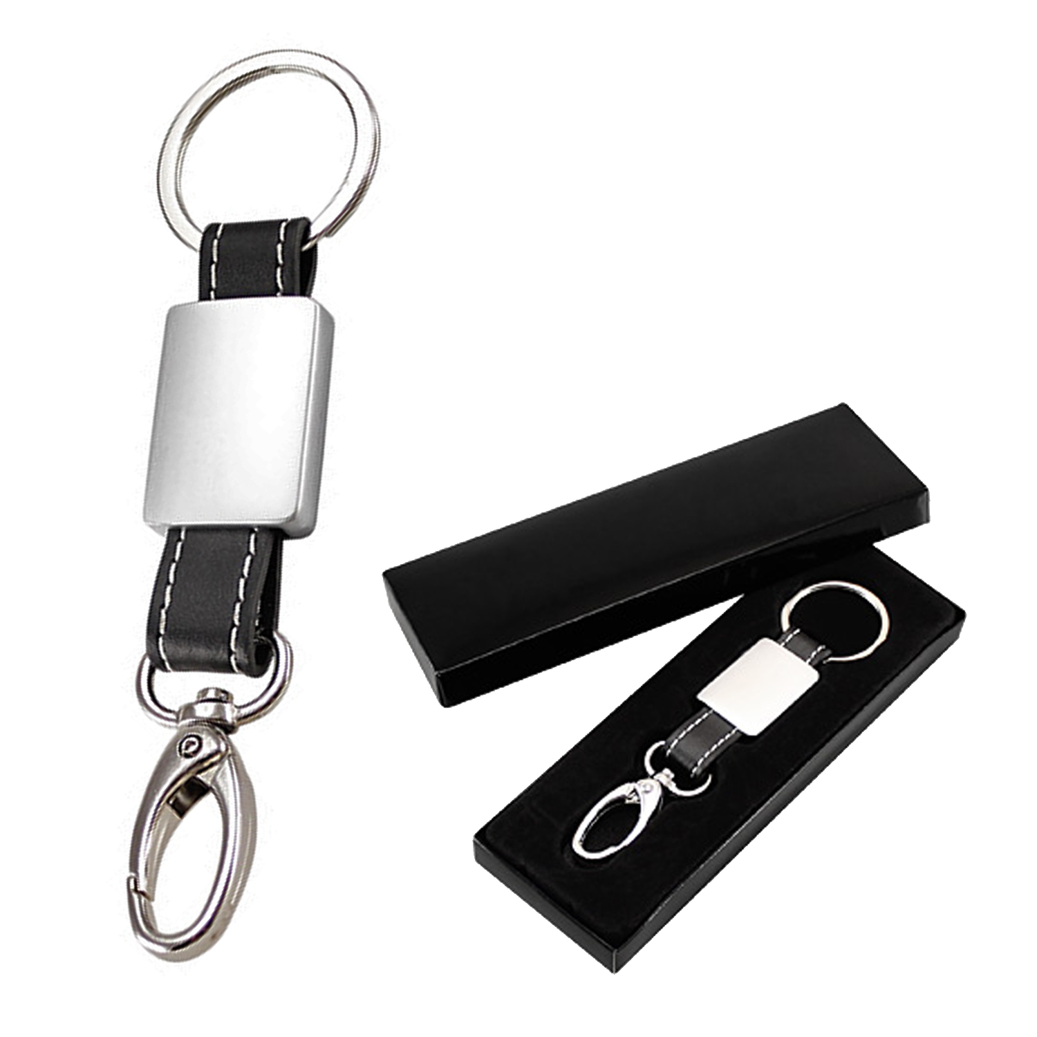 Llavero metálico símil cuero K10