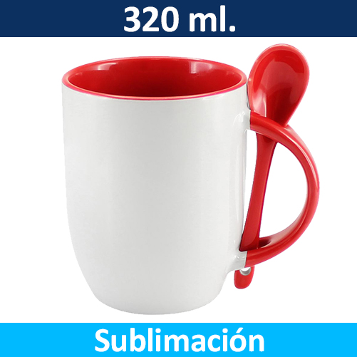 Tazón Sublimación Bicolor con Cuchara 99444