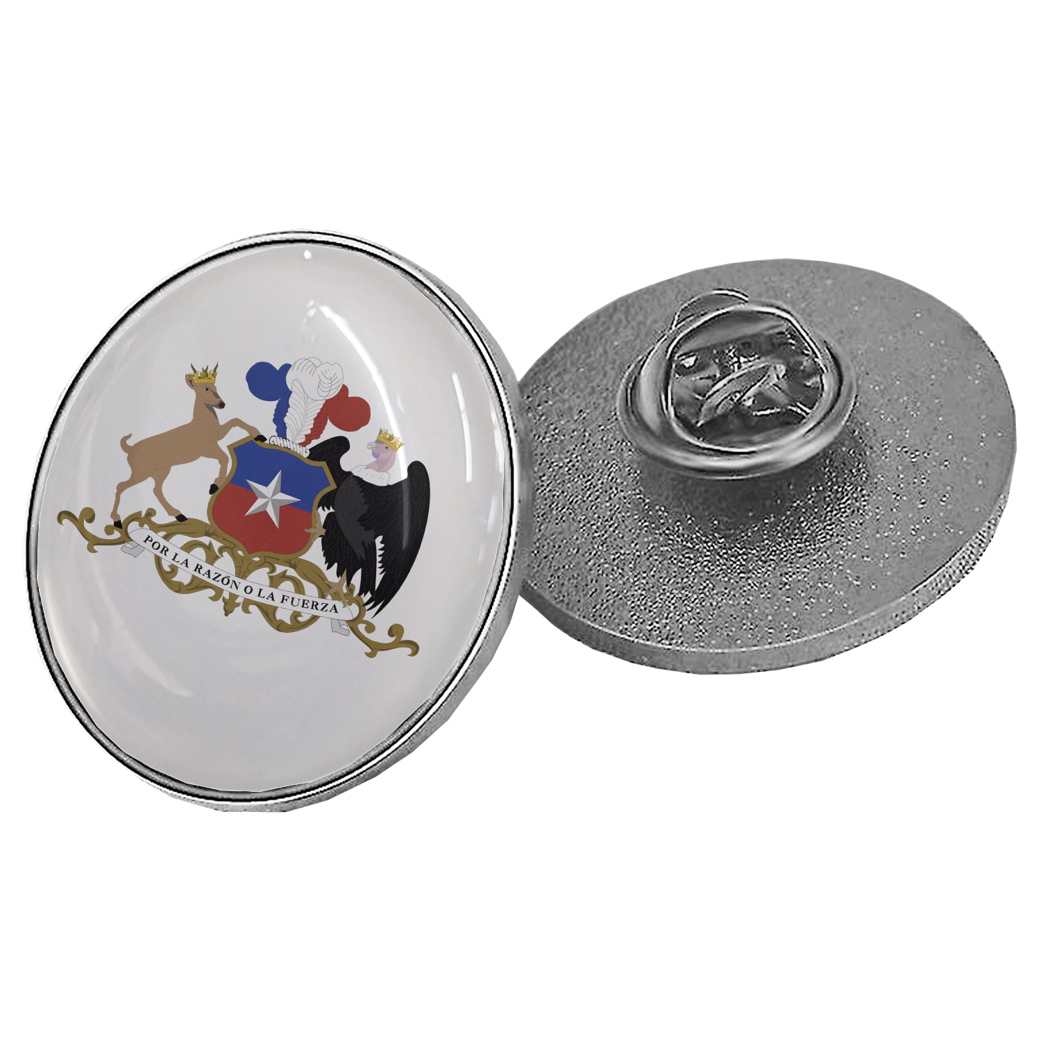 Piocha Broche Redondo Plateado (Pins) 25mm