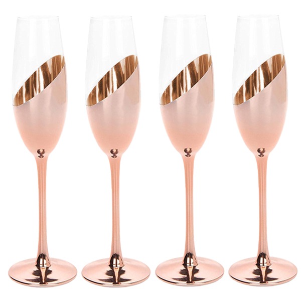 Set de 4 Copas Champagne Encobrizadas M85