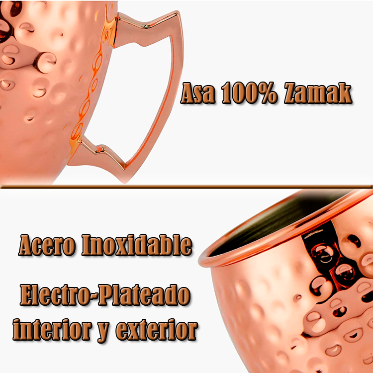 Set de 2 Mugs Encobrizados Martillados M76