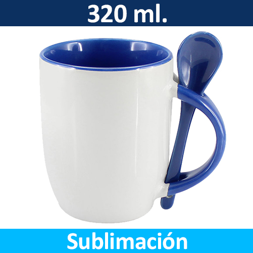 Tazón Sublimación Bicolor con Cuchara 99444