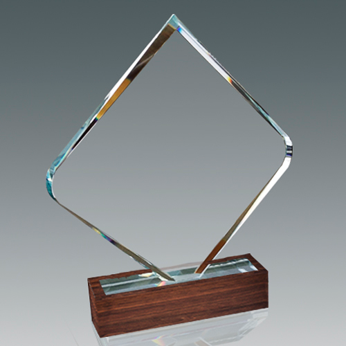 Galvano Cristal con Base de Madera BLAS 52