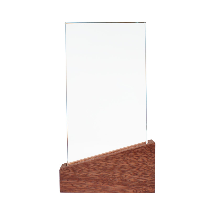 Trofeo Galvano de Madera y Cristal "Lido"