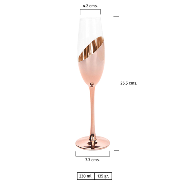 Set de 4 Copas Champagne Encobrizadas M85