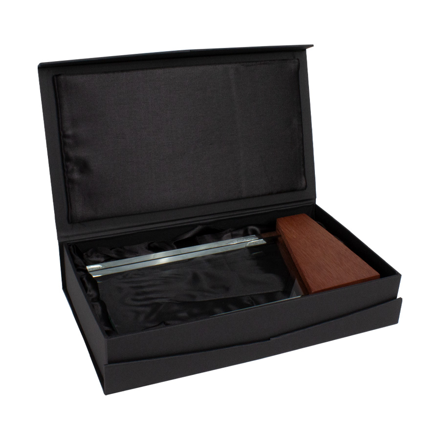 Trofeo Galvano de Madera y Cristal "Lido"