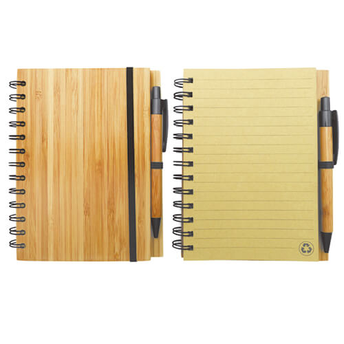Set Cuaderno - Libreta Tapa Bamboo + Bolígrafo N30