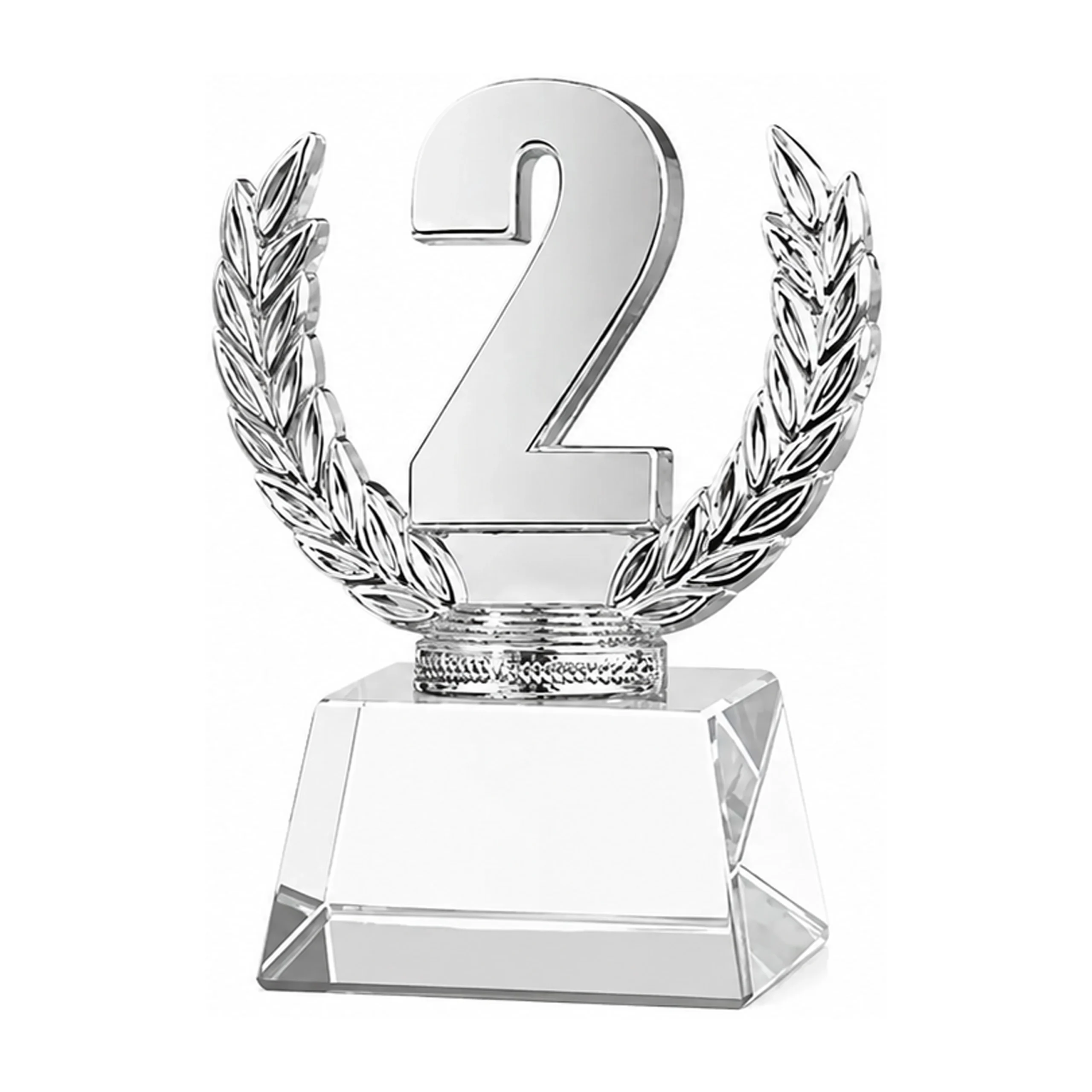 Trofeo Resina/cristal CT07 PLATEADO    12 cms.
