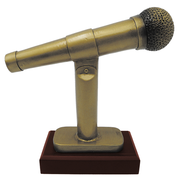 Trofeo Resina Micrófono Mod. MIC24   23 cms.