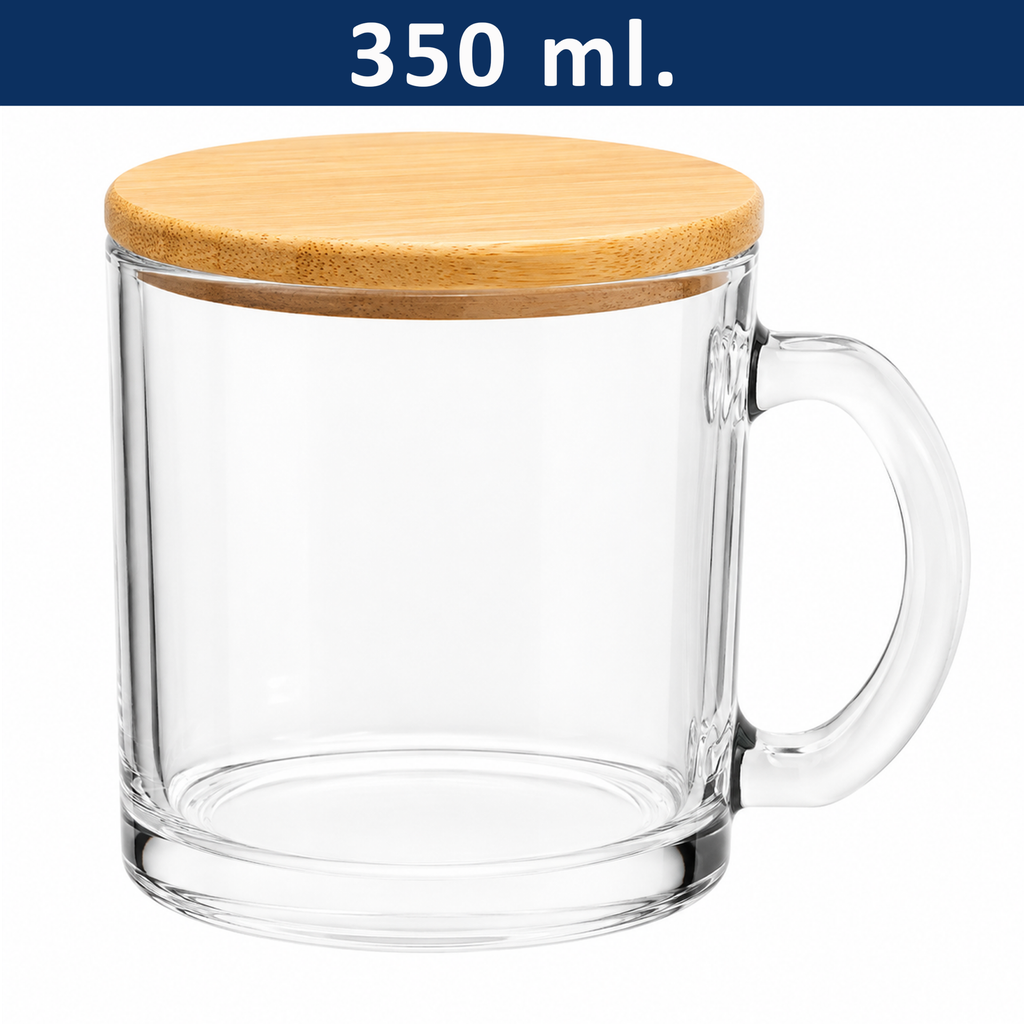 Mug Taza Vidrio con Tapa M321