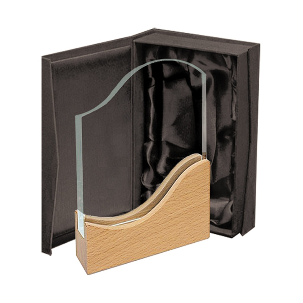 Galvano Cristal Base de Madera BLAS 26