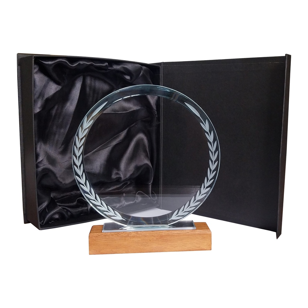 Galvano Cristal Base de Madera BLAS 29