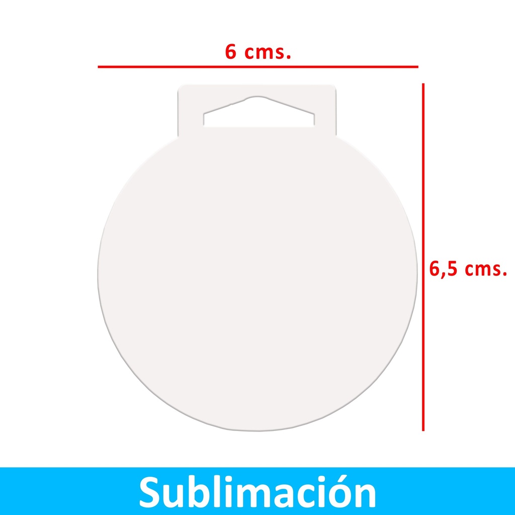 Medalla Acrílico Sublimable MD 151 BLANCO