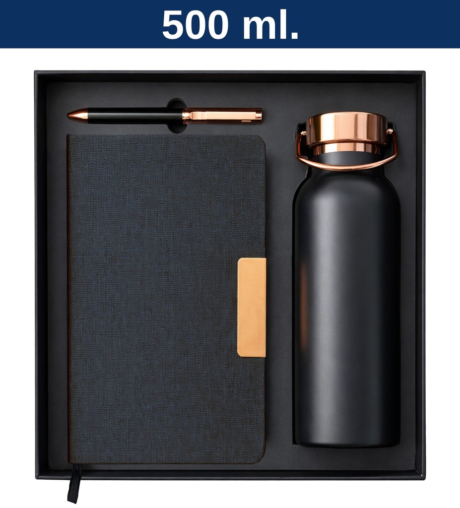 Set Botella Acero Inoxidable Térmica + Bolígrafo + Libreta M94