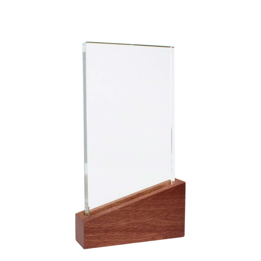 Trofeo Galvano de Madera y Cristal "Lido"