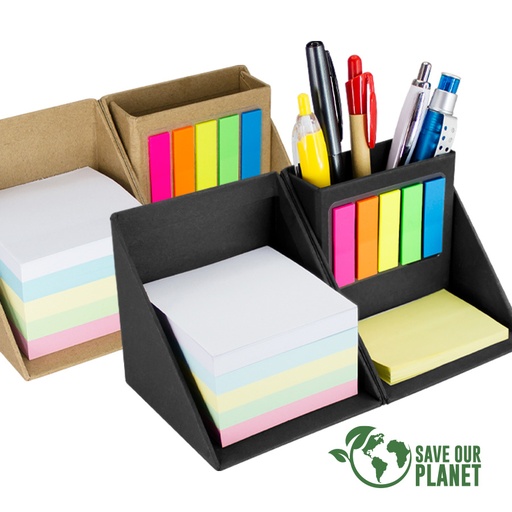 [MQP_N69_Azul] Memo Set Cubo Ecológico Porta-Lápices