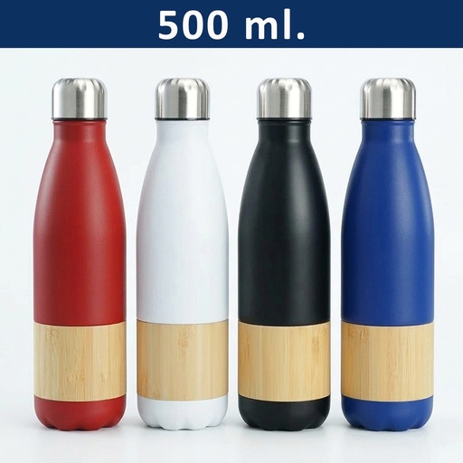 [MQI_601063701] Botella Acero Inoxidable Térmico + Bamboo M201