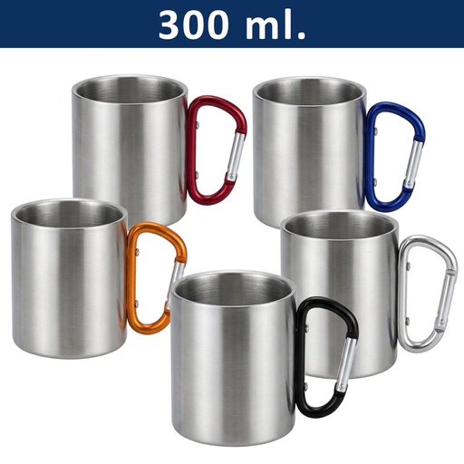 [MQI_601063720] Mug Tazón Acero Inoxidable asa Mosquetón M203