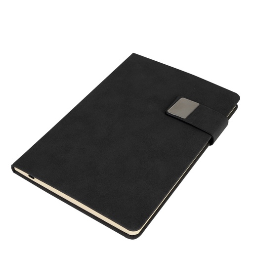 [MQP_N93_Negro] Deluxe Cuaderno Termo-PU con cierre imantado "KEVIN"