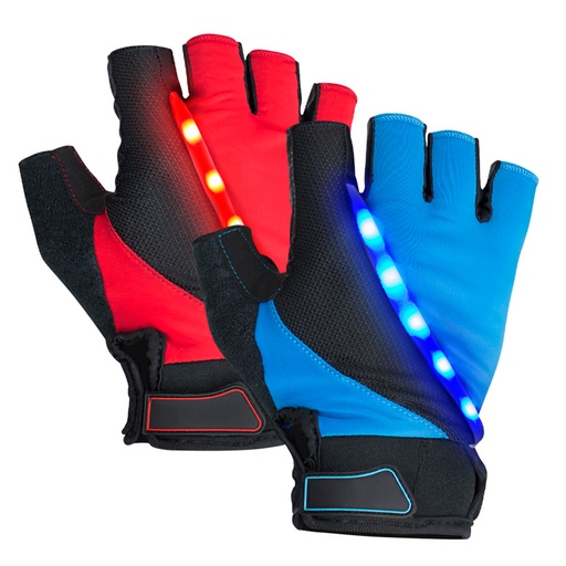[MQP_K53_Azul] Guantes 5 LED de Ciclismo