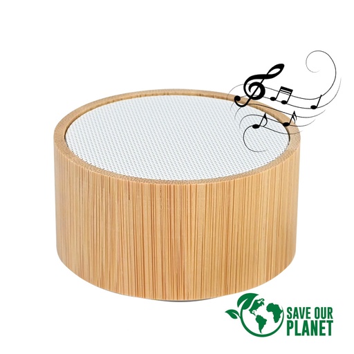 [MQP_B95_Madera] Parlante Altavoz Bluetooth de Bamboo "FLOW"