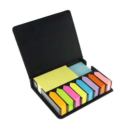 [MQP_N13_Negro] Set de Notas Adhesivas de PU Negro