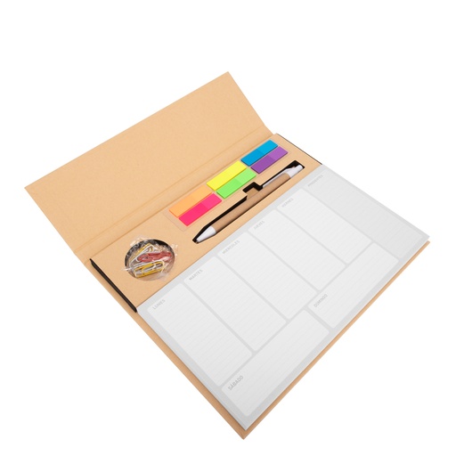 [MQP_N28_Natural] Set de Escritorio "ALTUS" con Planner semanal