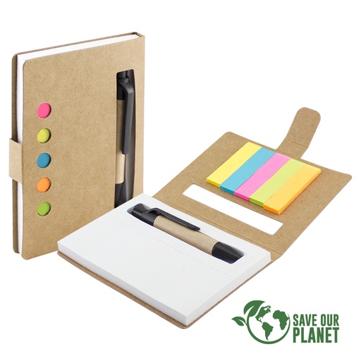 [MQP_N61_Natural] Memo Set Ecológico con Bolígrafo