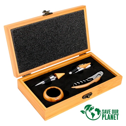 [MQP_B71_Natural] Set de Vino de Bamboo