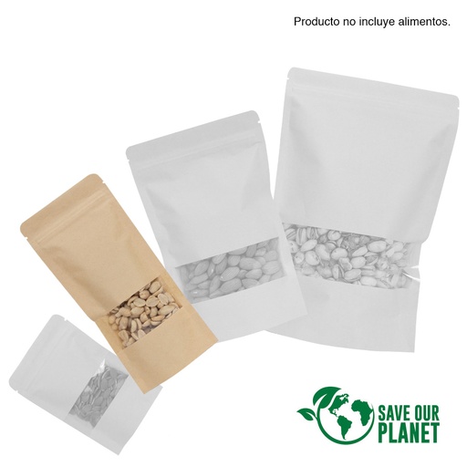 [MQP_F16_Natural] Bolsa doypack 250ml de papel kraft, para Alimentos