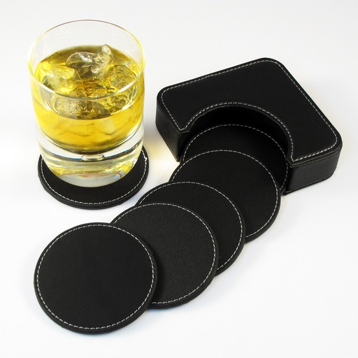 [MQP_W10_Negro] Set de Posavasos Redondos