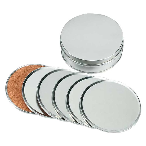 [MQP_W14_Plateado] Set de Posavasos de Aluminio