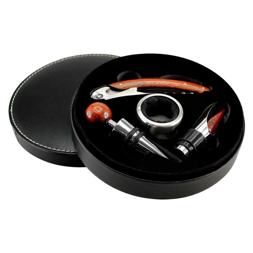 [MQP_W15_Negro] Set de Vino de PU Negro