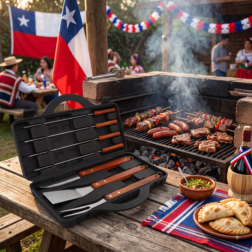 [MQP_H7_Negro] Set BBQ en Maletín Plástico
