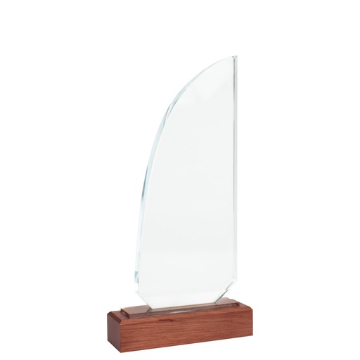 [MQP_A85_Natural] Trofeo Galvano de Madera y Cristal "Sail"