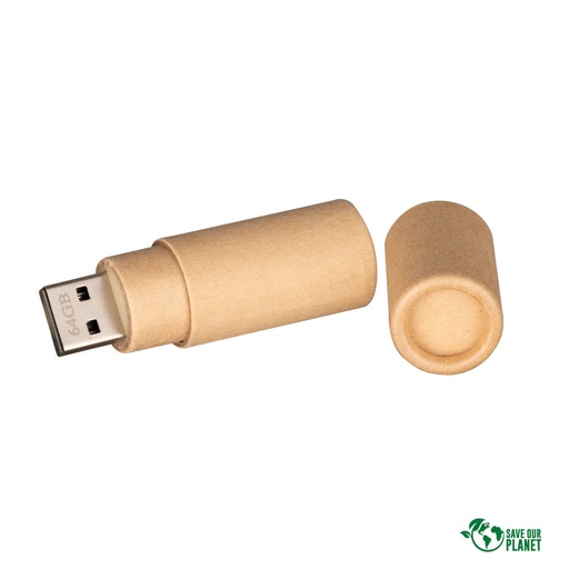 [MQP_C114_Natural] USB Pendrive Ecológico 64GB de Cartón