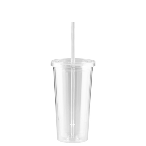 [MQP_M38_Plateado] Vaso plástico doble pared aislante 600cc