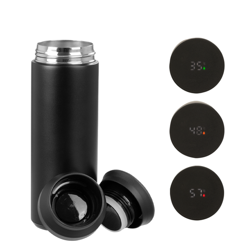 [MQP_M39_Negro] Termo doble pared de acero, con termómetro digital "SMART LID", 480cc