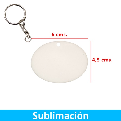 [MQI_591074142] Llavero Acrílico Sublimable Ovalado NI30 BLANCO