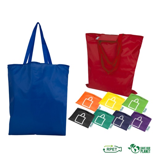 [MQP_R31_Azul] Bolsa de compras plegable en tela RPET