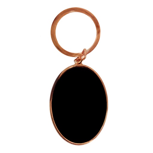 [MQI_601055397] Llavero Metálico Ovalado K60 ENCOBRIZADO NEGRO