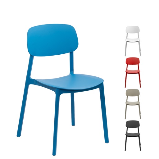[MQP_S66_Blanco] Silla apilable de plástico rígido "MARVIN"