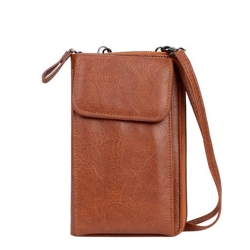[MQP_B74_CafÉ] Porta-Documentos y Celular de Eco-cuero "TREVOR" 0.8L