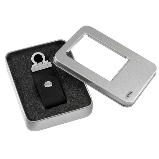 [MQP_C106_Negro] USB Pendrive 64GB Llavero de Eco-cuero